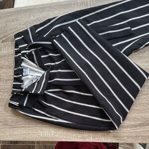 Society Black and Cream Striped Pants